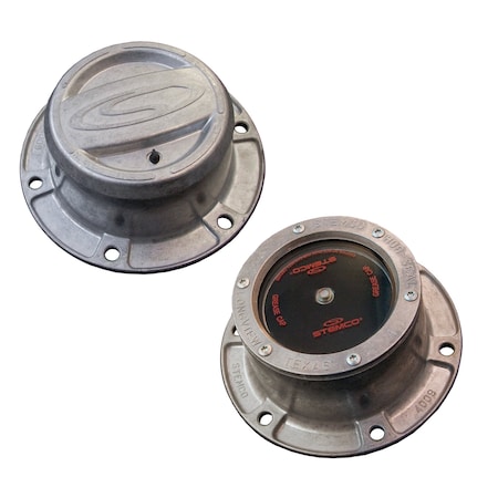 Stemco Hubcap, Wheel, Integrated, Grease, 5-1/2 Bc, 6 Bolts, 5/16 358-4009